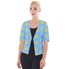 Rubber duck pattern Cropped Button Cardigan