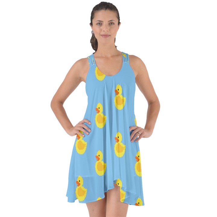 Rubber duck pattern Show Some Back Chiffon Dress