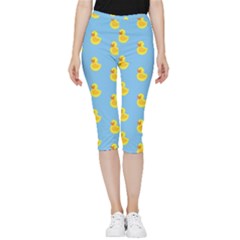 Rubber duck pattern Inside Out Lightweight Velour Capri Leggings 