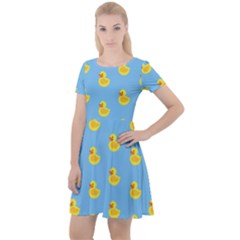 Rubber duck pattern Cap Sleeve Velour Dress 