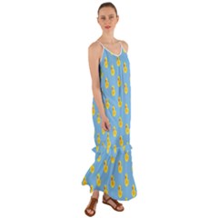 Rubber duck pattern Cami Maxi Ruffle Chiffon Dress