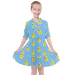 Rubber Duck Pattern Kids  All Frills Chiffon Dress by Valentinaart