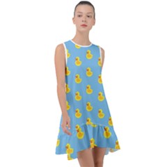 Rubber duck pattern Frill Swing Dress