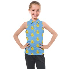 Rubber duck pattern Kids  Sleeveless Polo Tee