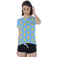 Rubber duck pattern Short Sleeve Open Back Tee