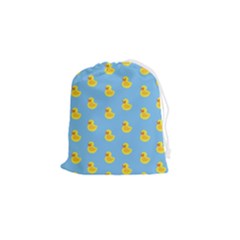 Rubber Duck Pattern Drawstring Pouch (small) by Valentinaart