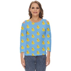 Rubber duck pattern Cut Out Wide Sleeve Top