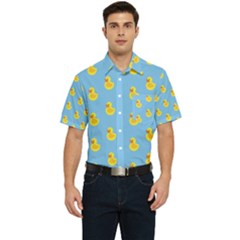 Rubber Duck Pattern Men s Short Sleeve Pocket Shirt  by Valentinaart