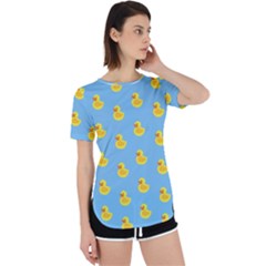 Rubber Duck Pattern Perpetual Short Sleeve T-shirt by Valentinaart