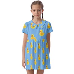 Rubber Duck Pattern Kids  Asymmetric Collar Dress by Valentinaart