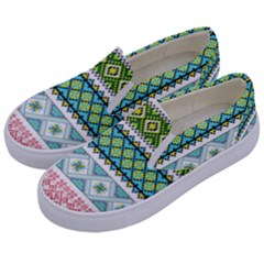 Ukraine Ornament Pattern Symbolism Geometric Kids  Canvas Slip Ons by pakminggu