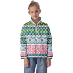 Ukraine Ornament Pattern Symbolism Geometric Kids  Half Zip Hoodie by pakminggu