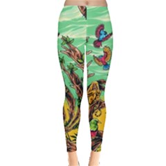 Monkey Tiger Bird Parrot Forest Jungle Style Everyday Leggings  by Grandong