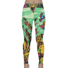 Monkey Tiger Bird Parrot Forest Jungle Style Classic Yoga Leggings by Grandong