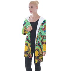 Monkey Tiger Bird Parrot Forest Jungle Style Longline Hooded Cardigan by Grandong