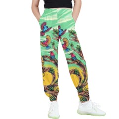 Monkey Tiger Bird Parrot Forest Jungle Style Kids  Joggers by Grandong