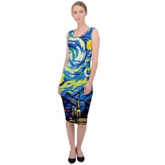 Digital painting of hut Art Sleeveless Pencil Dress