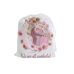 Women with flowers Drawstring Pouch (Large)