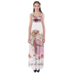 Women with flowers Empire Waist Maxi Dress