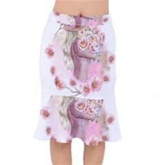 Women with flowers Short Mermaid Skirt