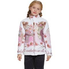 Women with flowers Kids  Puffer Bubble Jacket Coat