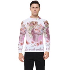 Women with flowers Men s Long Sleeve Rash Guard