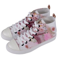 Women With Flowers Women s Mid-top Canvas Sneakers by fashiontrends