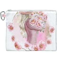 Women with flowers Canvas Cosmetic Bag (XXXL)