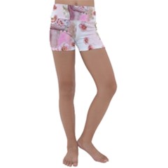 Women with flowers Kids  Lightweight Velour Yoga Shorts