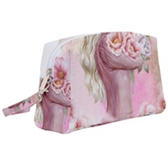 Women with flowers Wristlet Pouch Bag (Large)