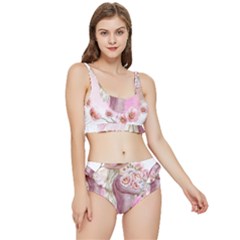 Women with flowers Frilly Bikini Set