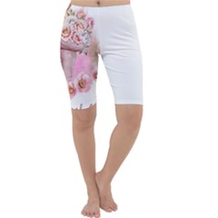 Women With Flower Cropped Leggings 