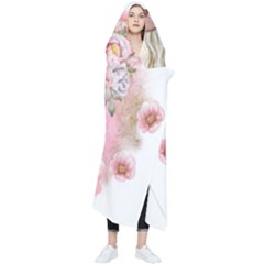 Women With Flower Wearable Blanket by fashiontrends