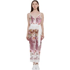 Women with flower V-Neck Camisole Jumpsuit