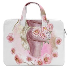 Women with flower MacBook Pro 13  Double Pocket Laptop Bag