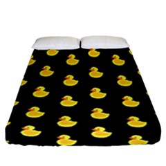 Rubber Duck Fitted Sheet (california King Size) by Valentinaart