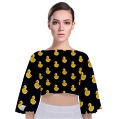 Rubber Duck Tie Back Butterfly Sleeve Chiffon Top by Valentinaart