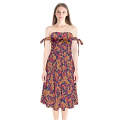 Kaleidoscope Dreams  Shoulder Tie Bardot Midi Dress by dflcprintsclothing