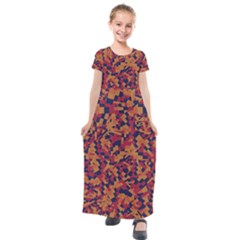 Kaleidoscope Dreams  Kids  Short Sleeve Maxi Dress by dflcprintsclothing