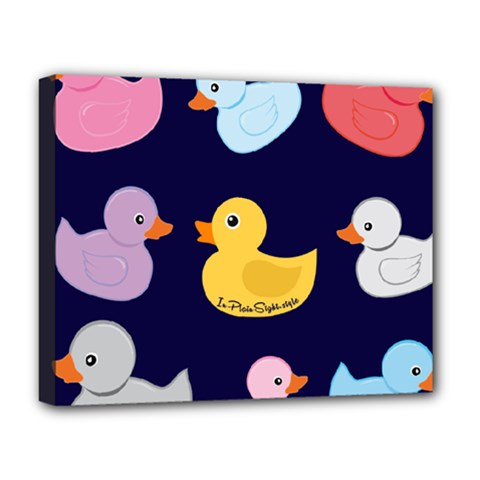 Duck Pattern Deluxe Canvas 20  X 16  (stretched) by InPlainSightStyle