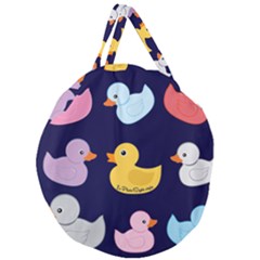 Duck Pattern Giant Round Zipper Tote by InPlainSightStyle