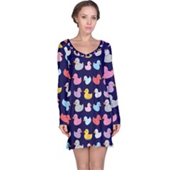 Micro Duck Pattern Long Sleeve Nightdress by InPlainSightStyle