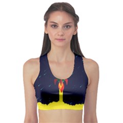 Rocket Halftone Astrology Astronaut Fitness Sports Bra