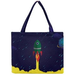 Rocket Halftone Astrology Astronaut Mini Tote Bag by Bangk1t