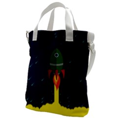 Rocket Halftone Astrology Astronaut Canvas Messenger Bag by Bangk1t