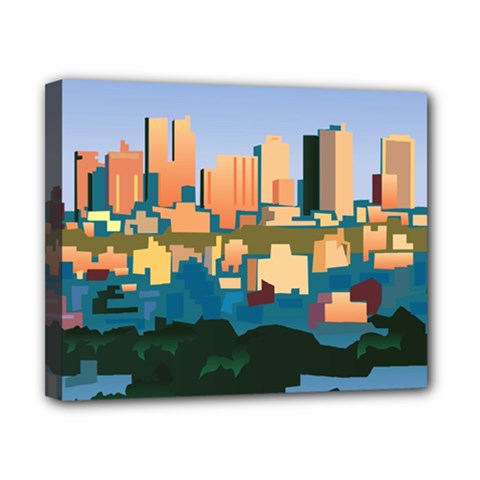 City Buildings Urban Dawn Canvas 10  X 8  (stretched)