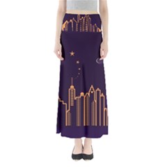 Skyscraper Town Urban Towers Full Length Maxi Skirt