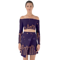 Skyscraper Town Urban Towers Off Shoulder Top With Skirt Set by Bangk1t