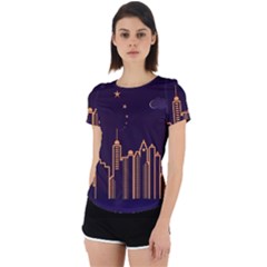 Skyscraper Town Urban Towers Back Cut Out Sport Tee