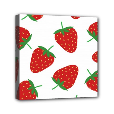 Seamless Pattern Fresh Strawberry Mini Canvas 6  X 6  (stretched)